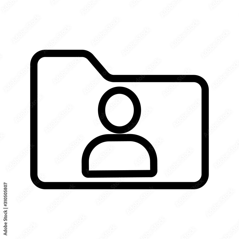 Poster the user folder is an icon vector. a thin line sign. isolated contour symbol illustration