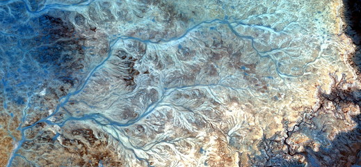 abstract photography of the deserts of Africa from the air. aerial view of desert landscapes,...