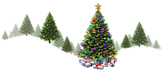 Christmas Tree Forest Border