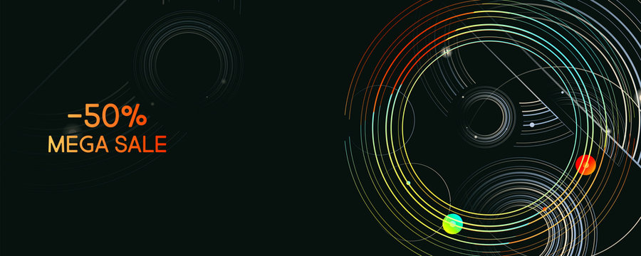 Sale abstract circular geometric background geometric centric dynamic lines