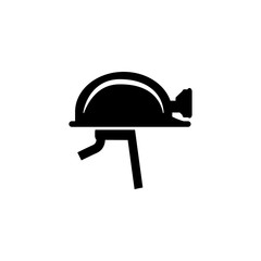 Miner helmet and protective gear glyph icon
