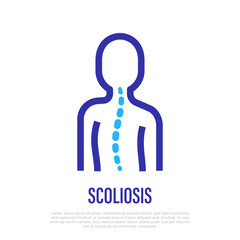 Scoliosis thin line icon. Vector illustration of back curvature.
