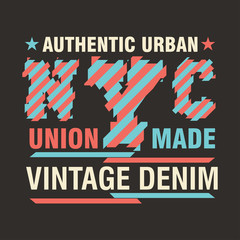 New York typography, t-shirt  NY, design graphic,  printing man NYC