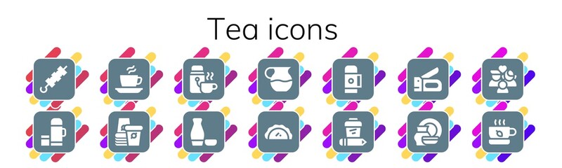 tea icon set