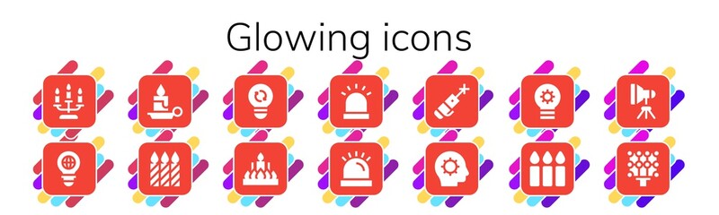 glowing icon set