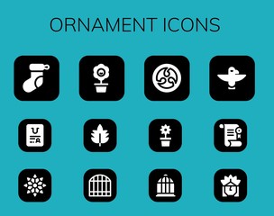 Modern Simple Set of ornament Vector filled Icons