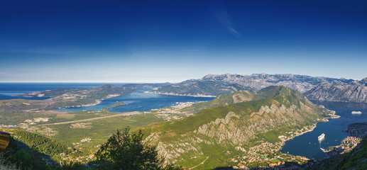 Sunny morning mountain landscape of Lovcen national park, Dinaric Alps, Montenegro.