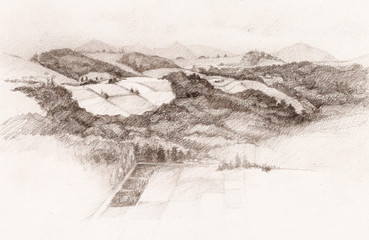 Sketch of hills