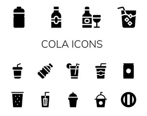 Modern Simple Set of cola Vector filled Icons