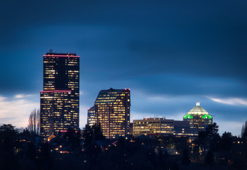 2019-12-13 SEATTLE SKYLINE AT DUSK FROM MERCER ISLAND 1