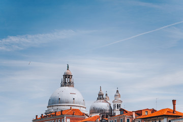 Basilica di Santa Maria Della Salute against blue sky - Venice, Italy