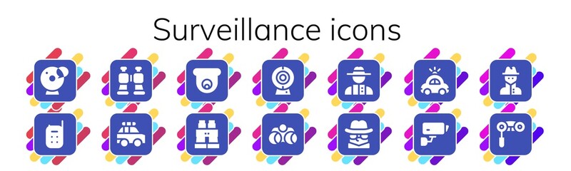 surveillance icon set