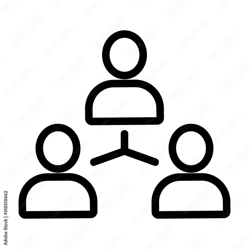 Poster many users icon vector. a thin line sign. isolated contour symbol illustration