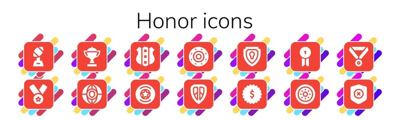 honor icon set