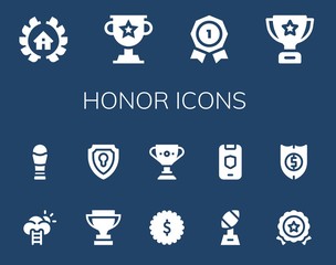 Modern Simple Set of honor Vector filled Icons