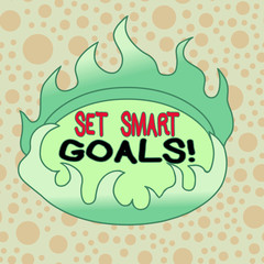 Handwriting text writing Set Smart Goals. Conceptual photo list to clarify your ideas focus efforts use time wisely Asymmetrical uneven shaped format pattern object outline multicolour design