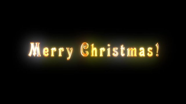 Congratulatory video card. Alpha channel is included. Decorative golden title, particles. Artistic intro (introductory template). Christmas, New Year. Quick Time, codec: PNG, 16-bit color, highest qua