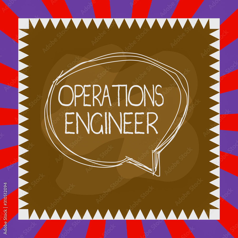 Poster handwriting text writing operations engineer. conceptual photo analyze and design operation that wil