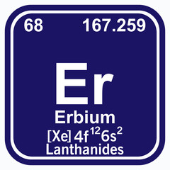 Erbium Periodic Table of the Elements Vector illustration eps 10