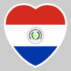 Obraz premium Paraguay Flag In Heart Shape Vector illustration Eps 10