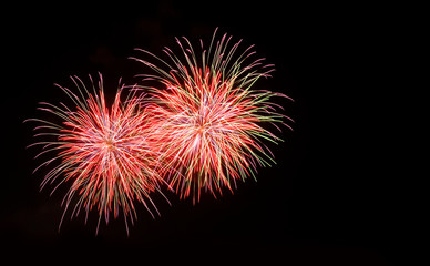 fireworks colorful on black background