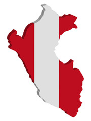 Peru Map flag Vector 3D illustration Eps 10