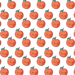 apples kawaii cartoons background vector design