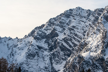 Verschneite Watzmann Ostwand Detail