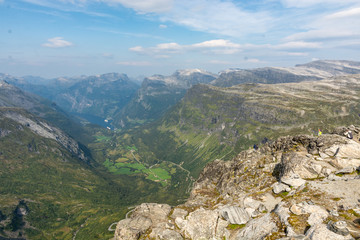 The majestic Geiranger Fjord taken from the highest viewpoint in Norway