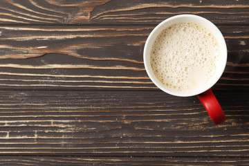  Cup of coffee   on wooden background