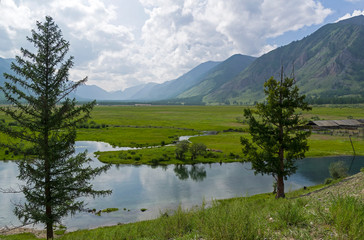 River valley in the mountains.