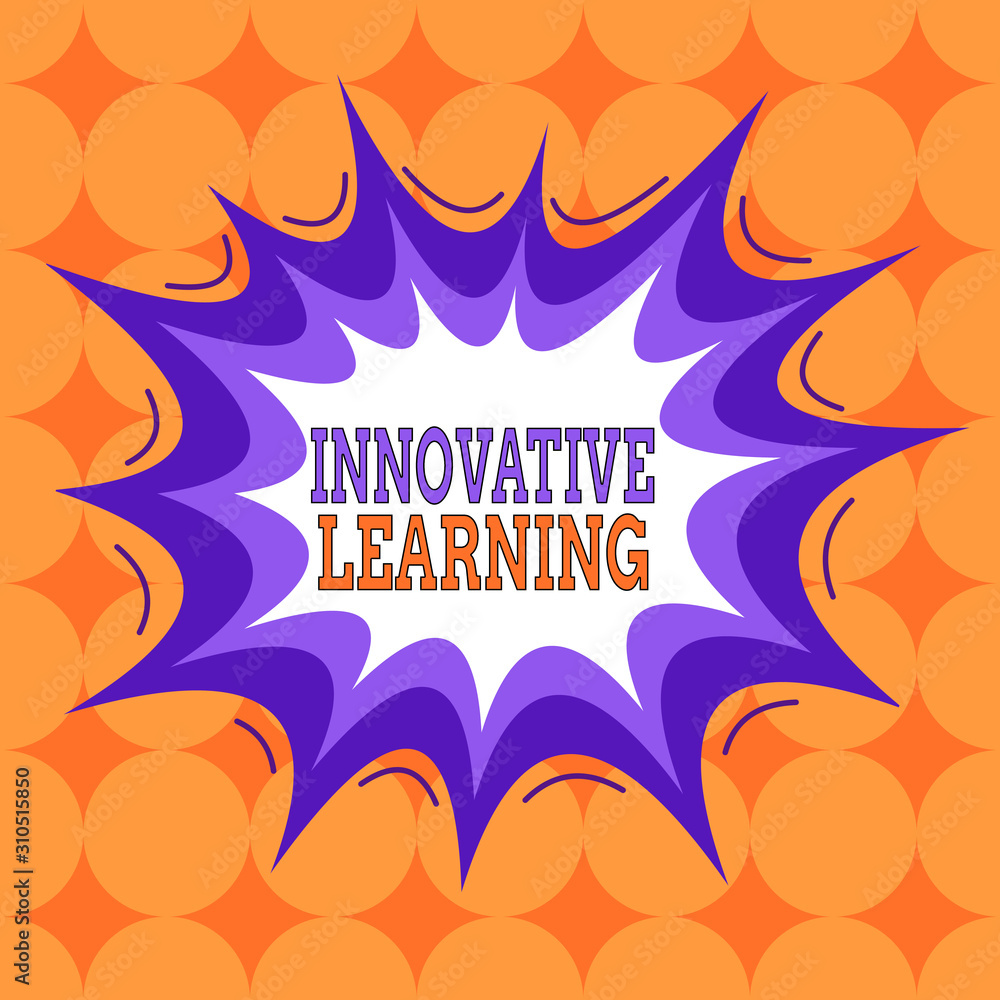 Poster word writing text innovative learning. business photo showcasing interdisciplinary teaching that sti