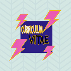 Conceptual hand writing showing Curriculum Vitae. Concept meaning a brief account of a demonstrating s is education and qualifications Asymmetrical format pattern object outline multicolor design