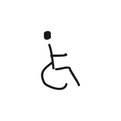 Male wheel chair icon