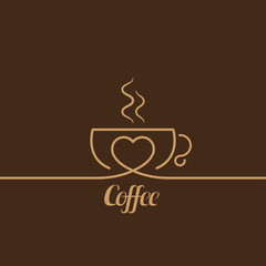 Coffee and heart vector design