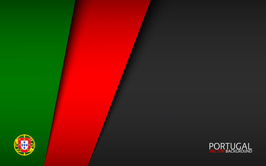 Modern vector background with Portuguese colors and grey free space for your text, overlayed sheets of paper in the look of the Portuguese flag, Made in Portugal