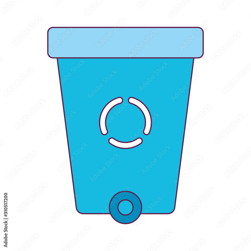 Sticker isolated recycle trash vector design