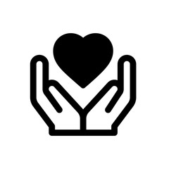 HAND AND HEART ICON, ILUSTRATION DESIGN