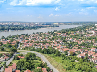 Fototapeta premium Aerial view on city