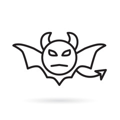black devil icon- vector illustration