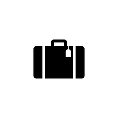 Travel baggage vector icon. Flat suitcase.