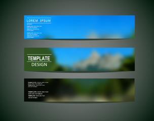 Colorful horizontal banners - with polygon design.