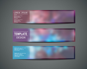 Colorful horizontal banners - with polygon design.