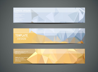 Colorful horizontal banners - with polygon design.