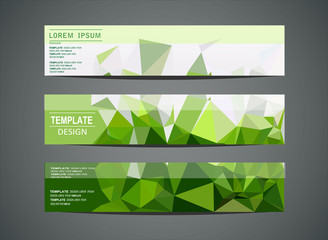 Fototapeta premium Colorful horizontal banners - with polygon design.