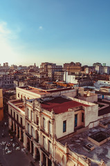 View from the roofs of the streets of Havana in Cuba