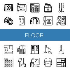 floor simple icons set