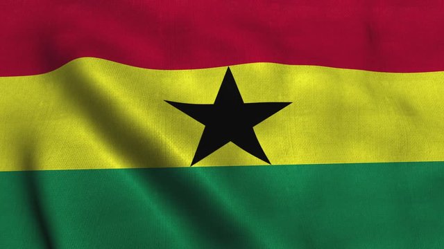 Gana flag waving in the wind. National flag of Gana