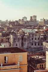 View from the roofs of the streets of Havana in Cuba