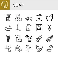 soap simple icons set
